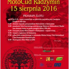 „MotoCud 2016”- Zapraszamy do udziału w jubileuszowym, XV Zlocie motocyklowym śladami Bitwy Warszawskiej 1920 roku!!!