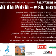 Nadzwyczajny koncert Paderewski dla Polski – w 80. rocznicę śmierci.