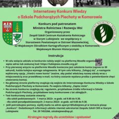 Internetowy Konkurs Wiedzy o Szkole Podchorążych Piechoty w Komorowie