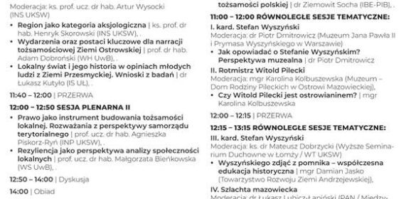 Konferencja Kształtowanie tożsamości lokalnej – zasoby kulturowe Ziemi Ostrowskiej