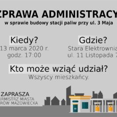 Rozprawa administracyjna w sprawie budowy stacji paliw przy ul. 3 Maja
