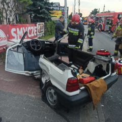 Wypadek dwóch pojazdów osobowych w Ząbkach