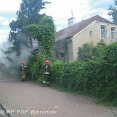 Pożar budynku w Zielonce