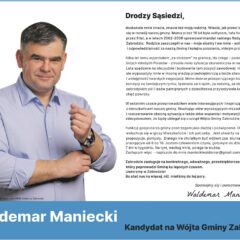 Waldemar Maniecki Kandydatem na Wójta Gminy Zabrodzie